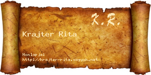 Krajter Rita névjegykártya